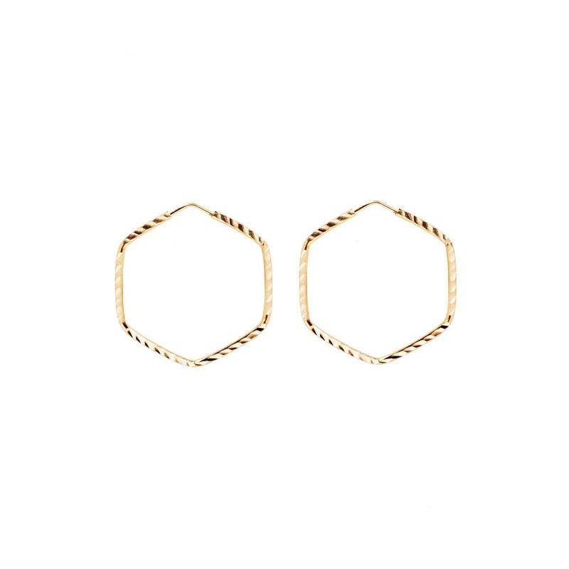 گوشواره حلقه‌ای طلا کم اجرت  18 عیار زنانه طلای ترنم مدل  2